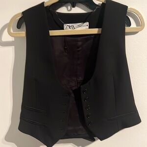 Zara Waistcoat Vest | Black | Medium